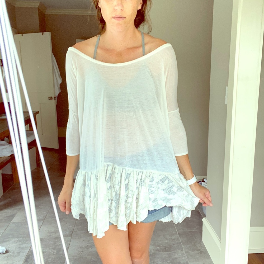 Free People flowy white top